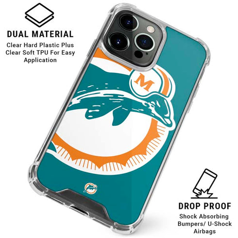 NFL Miami Dolphins Retro Logo iPhone 16 Pro Max Clear Case