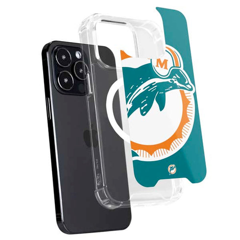 NFL Miami Dolphins Retro Logo iPhone 16 Pro Max MagSafe Case