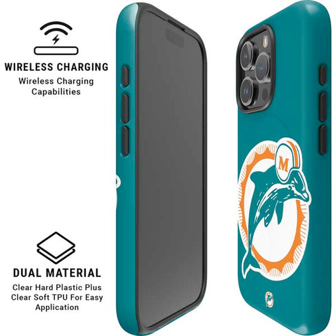 NFL Miami Dolphins Retro Logo iPhone 16 Pro Max Magsafe Impact Case