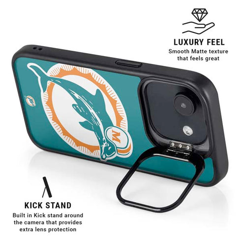 NFL Miami Dolphins Retro Logo iPhone 16e Kickstand Case