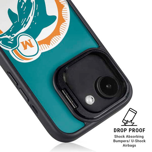 NFL Miami Dolphins Retro Logo iPhone 16e Kickstand Case