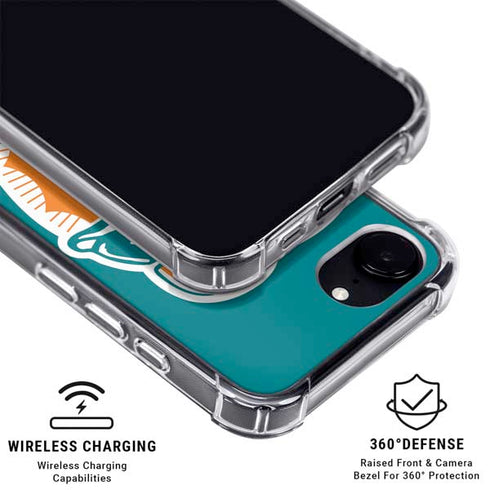NFL Miami Dolphins Retro Logo iPhone 16e Clear Case