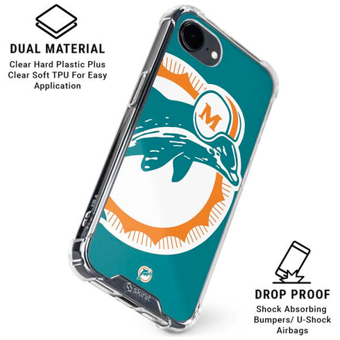 NFL Miami Dolphins Retro Logo iPhone 16e Clear Case