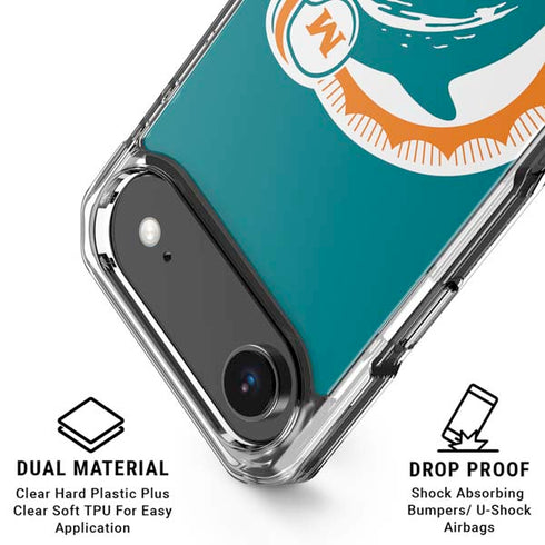 NFL Miami Dolphins Retro Logo iPhone 17 Air Clear Case