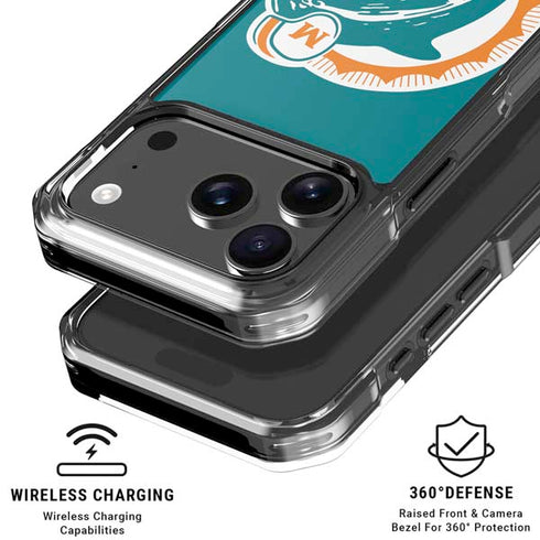NFL Miami Dolphins Retro Logo iPhone 17 Pro Clear Case