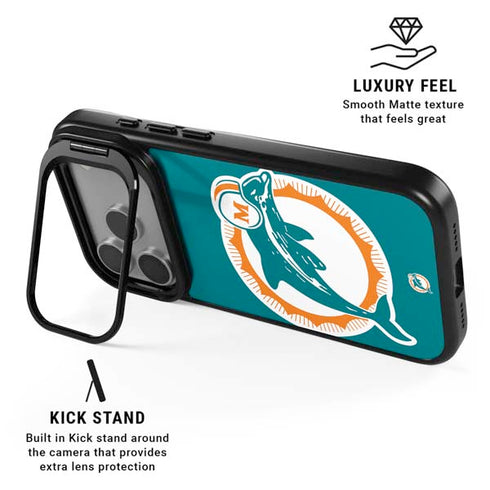 NFL Miami Dolphins Retro Logo iPhone 17 Pro Kickstand Case