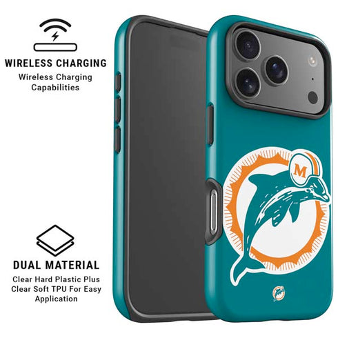 NFL Miami Dolphins Retro Logo iPhone 17 Pro Magsafe Impact Case