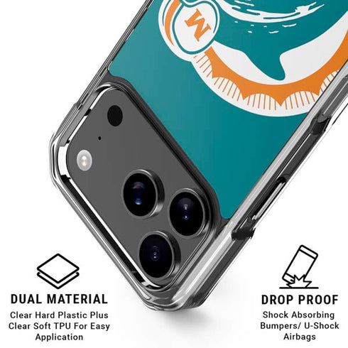 NFL Miami Dolphins Retro Logo iPhone 17 Pro Max Clear Case