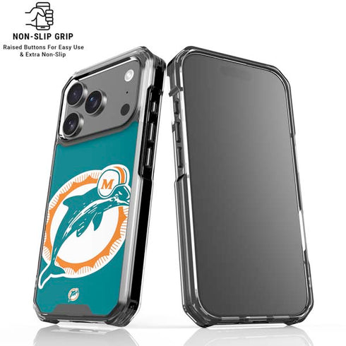 NFL Miami Dolphins Retro Logo iPhone 17 Pro Max Clear Case