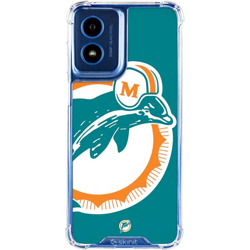 NFL Miami Dolphins Retro Logo Moto G 5G (2024) Clear Case