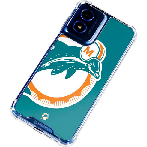 NFL Miami Dolphins Retro Logo Moto G 5G (2024) Clear Case