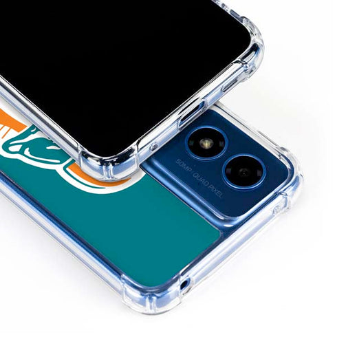 NFL Miami Dolphins Retro Logo Moto G 5G (2024) Clear Case