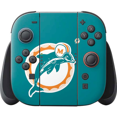 NFL Miami Dolphins Retro Logo Nintendo Switch 2 (2025) Joy-Con Controller Skin