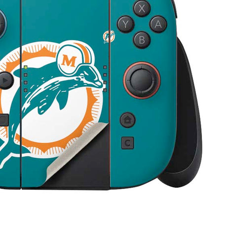 NFL Miami Dolphins Retro Logo Nintendo Switch 2 (2025) Joy-Con Controller Skin
