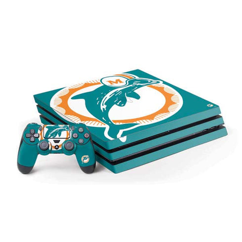 NFL Miami Dolphins Retro Logo PlayStation PS4 Skins