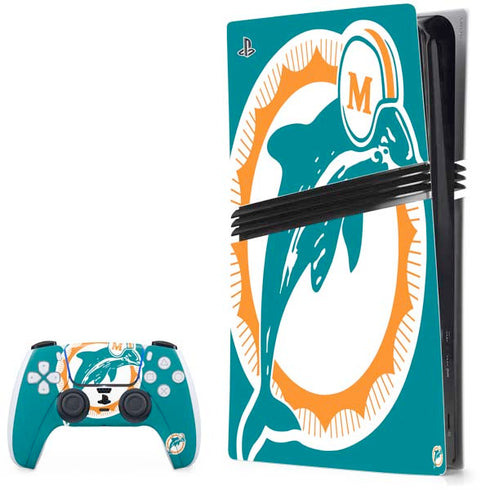 NFL Miami Dolphins Retro Logo PS5 Pro Bundle Skin