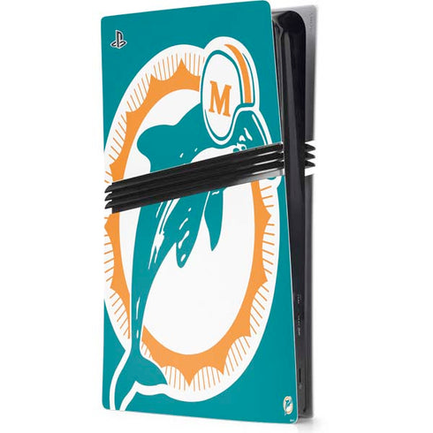 NFL Miami Dolphins Retro Logo PS5 Pro Console Skin