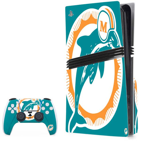 NFL Miami Dolphins Retro Logo PlayStation PS5 Skins