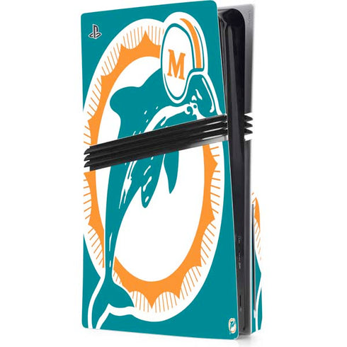 NFL Miami Dolphins Retro Logo PS5 Pro Disk Console Skin