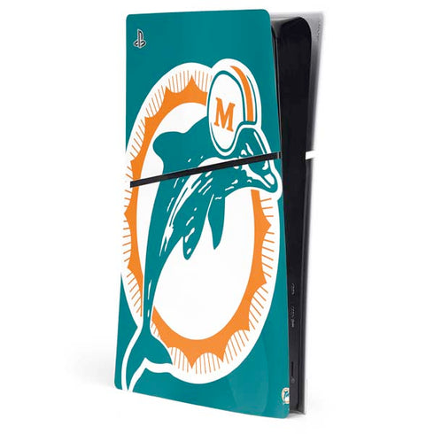NFL Miami Dolphins Retro Logo PS5 Slim Digital Edition Console Skin