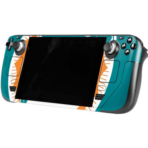 NFL Miami Dolphins Retro Logo Steam Deck Handheld Gaming Computer OLED Skin