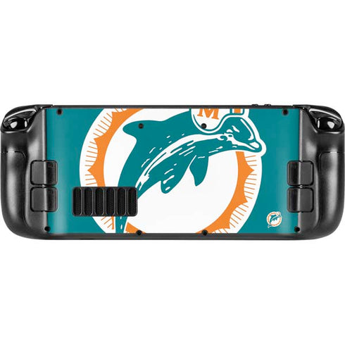 NFL Miami Dolphins Retro Logo Steam Deck Handheld Gaming Computer OLED Skin