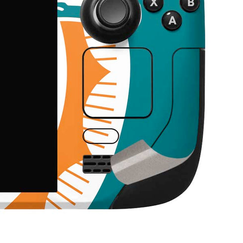 NFL Miami Dolphins Retro Logo Steam Deck Handheld Gaming Computer OLED Skin