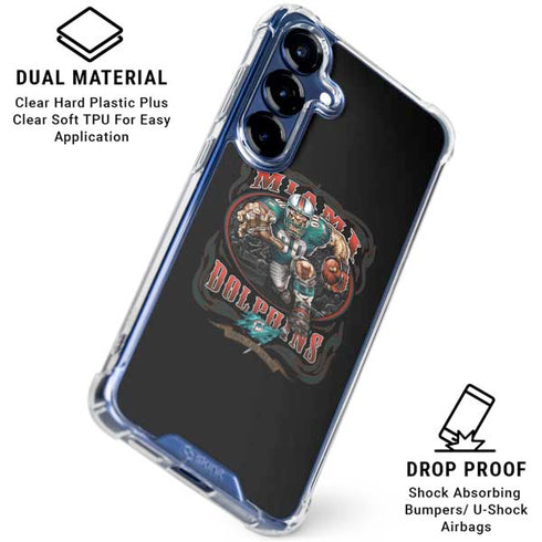 Liquid Blue NFL Miami Dolphins Running Back Galaxy S25 Clear Case