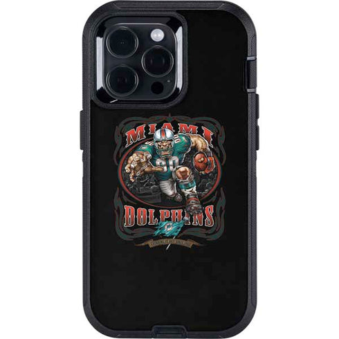 Liquid Blue NFL Miami Dolphins Running Back Otterbox Defender iPhone Skin
