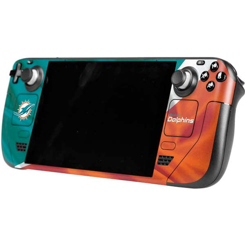 NFL Miami Dolphins Steam Deck Handheld Gaming Computer OLED Skin