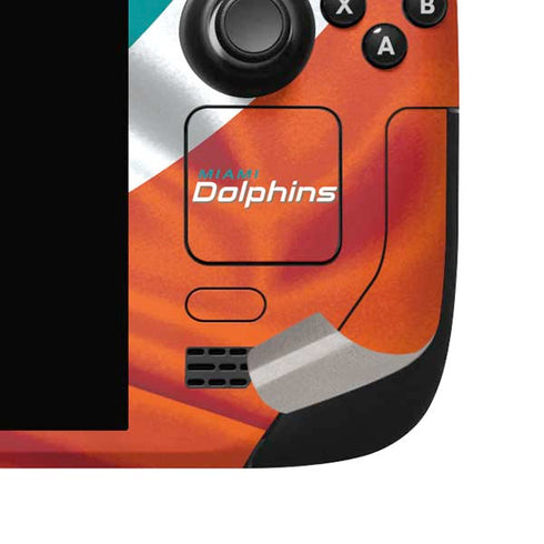 NFL Miami Dolphins Steam Deck Handheld Gaming Computer OLED Skin