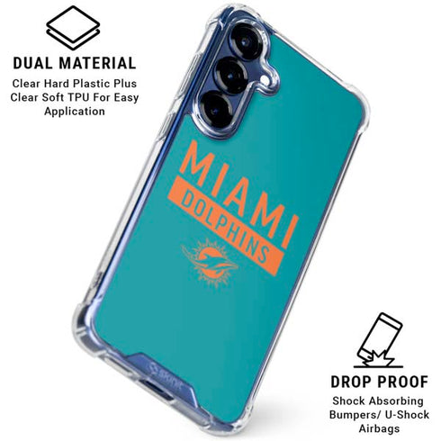 NFL Miami Dolphins Teal Performance Series Galaxy S25 Clear Case