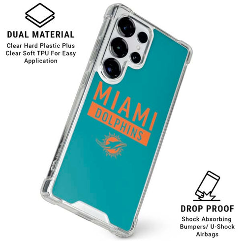 NFL Miami Dolphins Teal Performance Series Galaxy S25 Ultra Clear Case