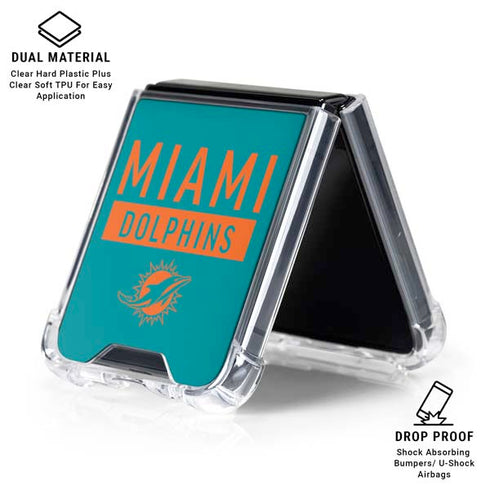 NFL Miami Dolphins Teal Performance Series Galaxy Z Flip6 Clear Case
