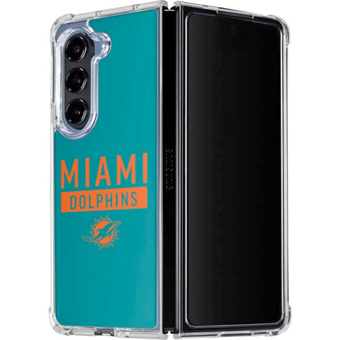 NFL Miami Dolphins Teal Performance Series Galaxy Z Fold5 5G Clear Case
