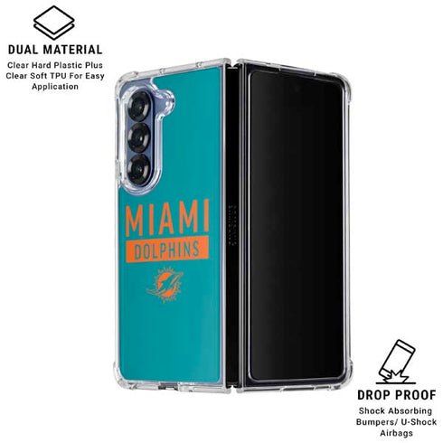 NFL Miami Dolphins Teal Performance Series Galaxy Z Fold6 Clear Case
