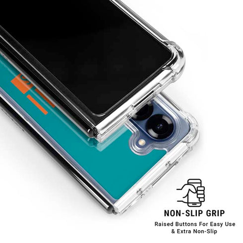 NFL Miami Dolphins Teal Performance Series Galaxy Z Fold6 Clear Case