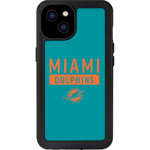 NFL Miami Dolphins Teal Performance Series iPhone 15 Plus Waterproof Case