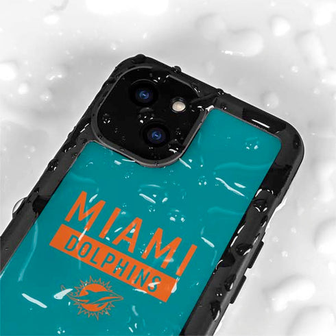 NFL Miami Dolphins Teal Performance Series iPhone 15 Plus Waterproof Case