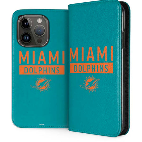NFL Miami Dolphins Teal Performance Series iPhone 15 Pro Folio Case