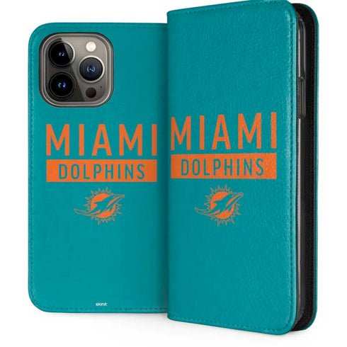NFL Miami Dolphins Teal Performance Series iPhone 15 Pro Max Folio Case