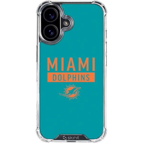 NFL Miami Dolphins Teal Performance Series iPhone 16 Clear Case