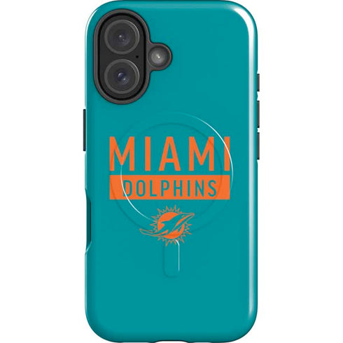NFL Miami Dolphins Teal Performance Series iPhone 16 Plus Magsafe Impact Case