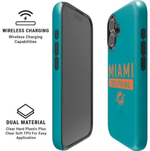 NFL Miami Dolphins Teal Performance Series iPhone 16 Plus Magsafe Impact Case