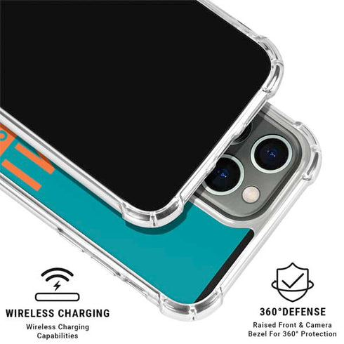 NFL Miami Dolphins Teal Performance Series iPhone 16 Pro Clear Case
