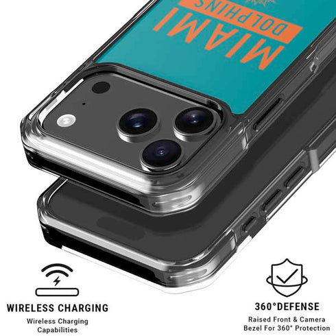 NFL Miami Dolphins Teal Performance Series iPhone 18 Pro Clear Case