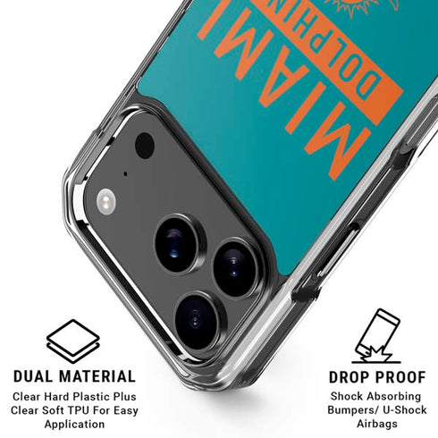 NFL Miami Dolphins Teal Performance Series iPhone 18 Pro Clear Case