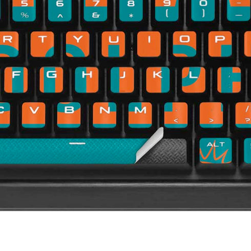 NFL Miami Dolphins Teal Performance Series K95 RGB PLATINUM Mechanical Gaming Keyboard Skin
