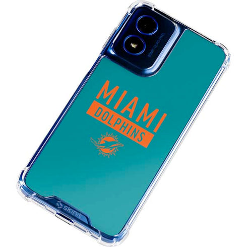NFL Miami Dolphins Teal Performance Series Moto G 5G (2024) Clear Case