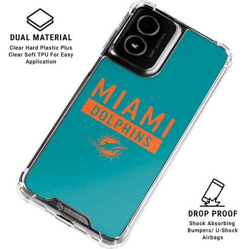 NFL Miami Dolphins Teal Performance Series Moto G Power 5G (2024) Clear Case